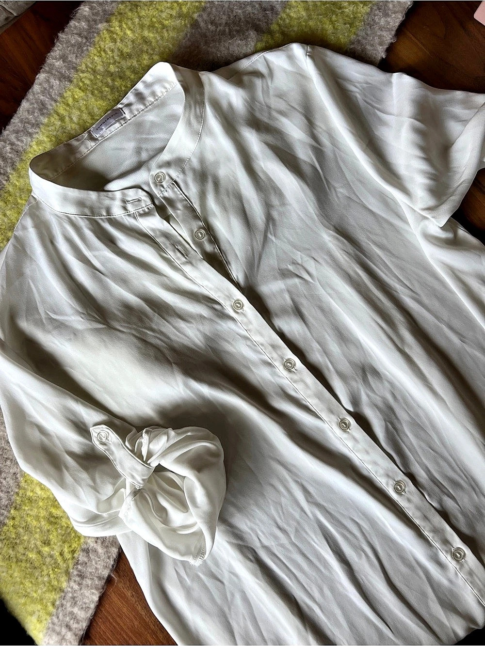Summersalt The Palazzo Cover-Up White Button Down Blouse Medium